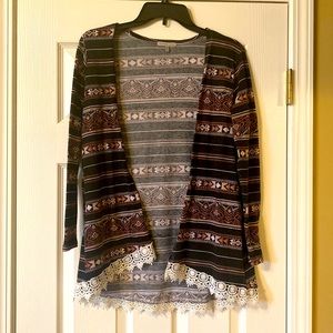 Black Aztec pattern Cardigan
